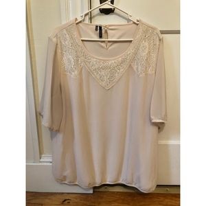 Maurices Dressy Cream Shirt with Lace